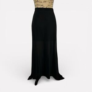Killstar Death Star Maxi Skirt Sz L Black Mini w/ Long Sheer Overlay Goth Witchy